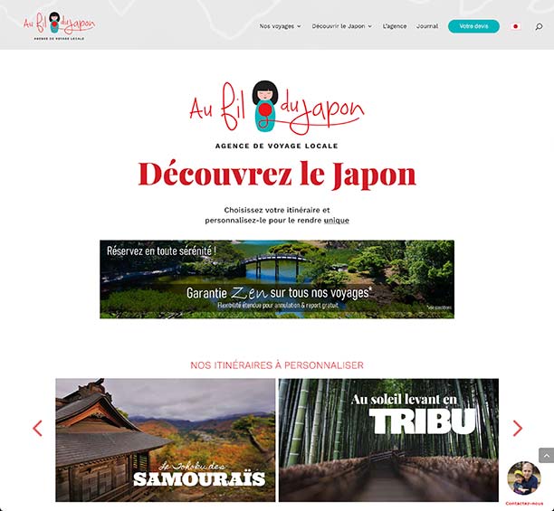 Refonte du site internet de l'agence de voyage Au Fil du Japon